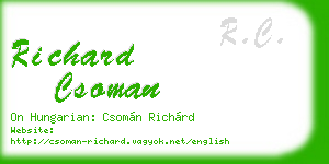 richard csoman business card